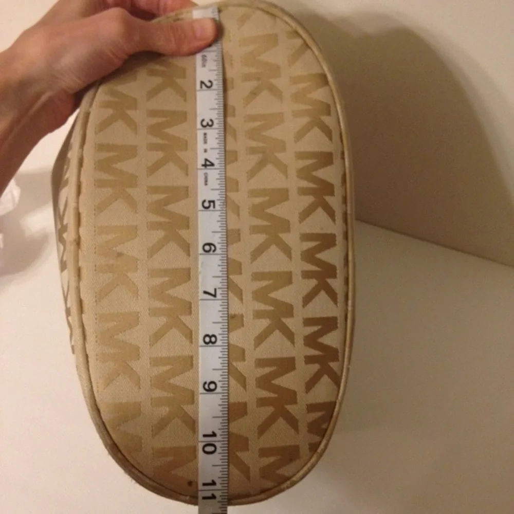 Michael Kors gold MK signature tote bag